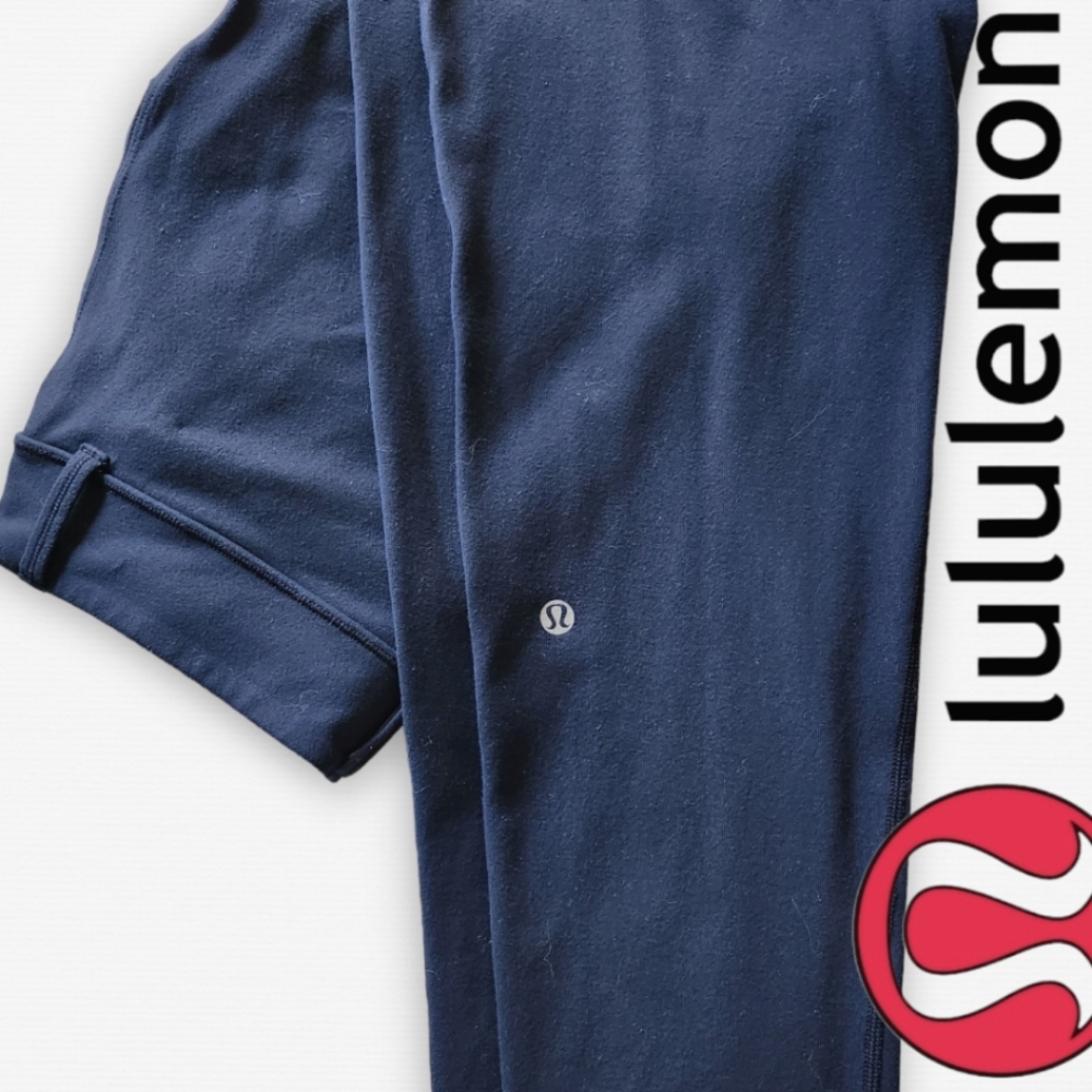 Lululemon Navy Seamed Pocketed Leggings Sz Medium
